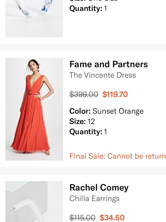 Fame and Partners Dresses & Skirts - Fame and Partners Sunset Orange Maxi V-neck Pleated Gown